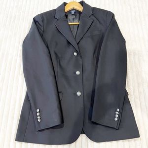 Black Blazer Chaps Lapel Button Down Jacket Sport Coat  Womens Size 12